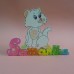 Gattino con nome o scritta personalizzata su legno di 8 lettere